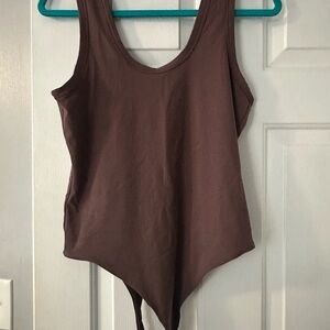 Nuuds Brown Sleeveless Bodysuit